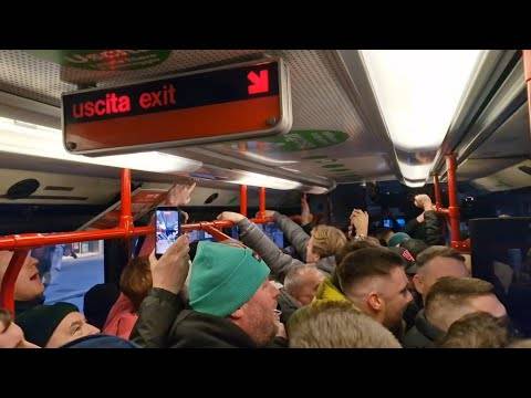 Celtic Fans Party Bus To Bologna Away