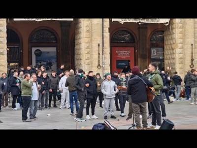 Celtic Fans Takeover Bologna