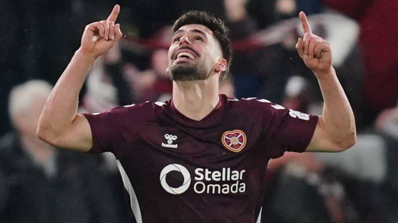 Hearts rescue draw with 10-man Celtic in thrilling clash