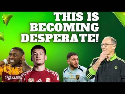 The desperation is kicking in to get players in before Sunday! / Celtic board biscuit tin