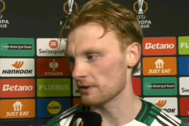Liam Scales’ awkward Celtic interview following Stuttgart humbling