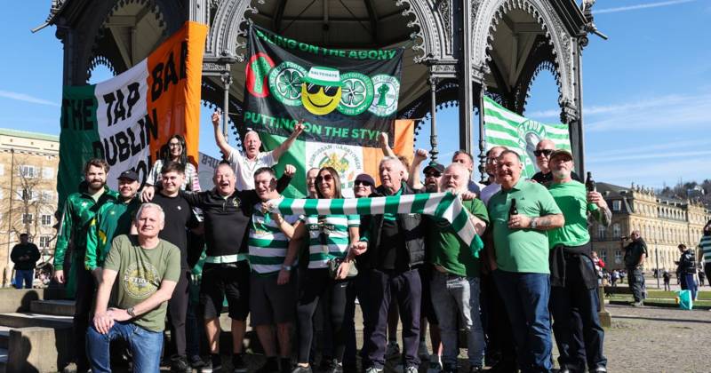 Celtic fans turn Stuttgart streets into sea of green and white