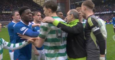 Rangers vs Celtic ends in chaos as Martin O’Neill rushes in to intervene
