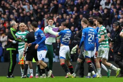Tempers flare at full-time between Rangers & Celtic players