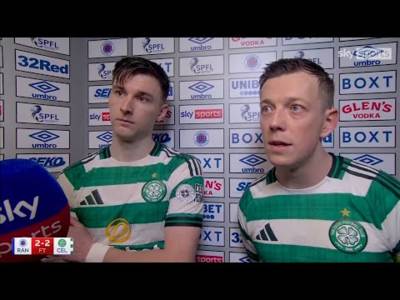 Callum Mcgregor Kieran Tierney Post Match Reaction | Fantastic 2nd Half Come Back Rangers 2-2 Celtic