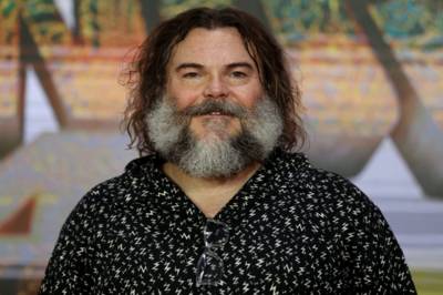 Hollywood’s Jack Black cheers on Celtic from LA CSC during Rangers clash