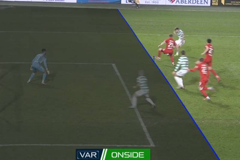 The key unseen angles used in major Aberdeen vs Celtic VAR offside goal call