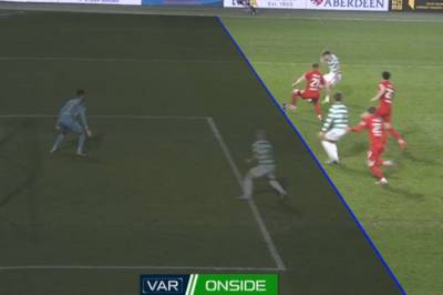 The key unseen angles used in major Aberdeen vs Celtic VAR offside goal call