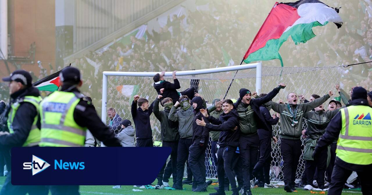 Fans clash on Ibrox pitch after Celtic knock Rangers out of cup on penalties