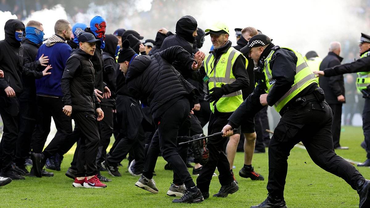 Inside the ‘shameful’ O** F*** violence: Shocking new footage shows fan being KICKED in the head, a security guard is thrown to the floor and Celtic star clashes with fan as police release statement