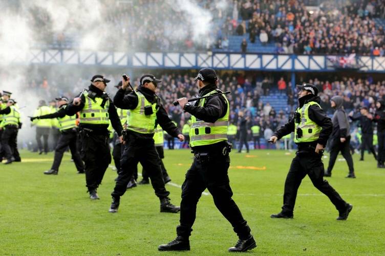 Trouble on Ibrox pitch after Celtic knock Rangers out of cup on penalties