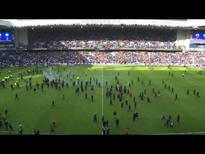 Full time scenes as Celtic’s penalty shootout win vs Rangers leads to chaos at Ibrox