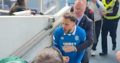 Nedim Bajrami goes tonto in Rangers tunnel as staff member hauls fuming star off pitch amid derby chaos