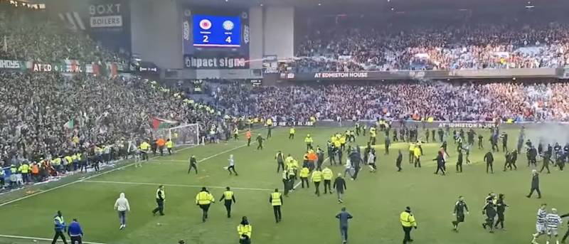 O** F*** cup clash ends in violence as fans invade pitch
