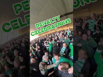 Celtic winning penalty celebrations at Ibrox #celtic