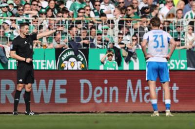 Celtic loanee Shin Yamada hooked at half-time before fan tries stopping VAR in wild scenes in Germany