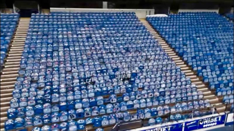 STV News wrongly claims to show Celtic end with broken seats at Ibrox, actually shows home end