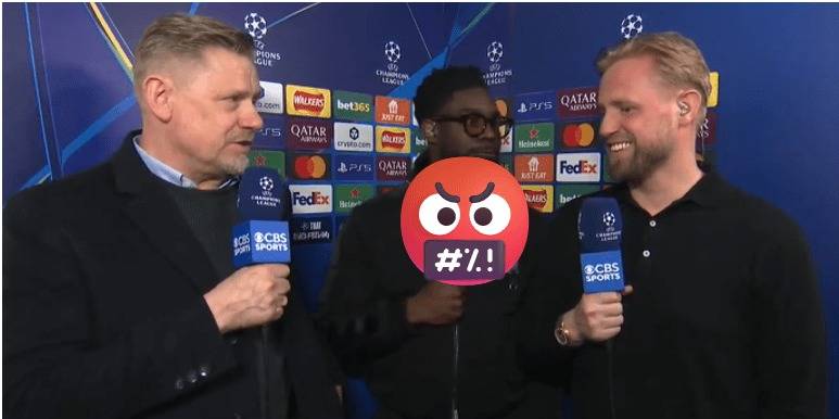 The critical questions a fawning CBS bottled asking Celtic goalkeeper Kasper Schmeichel