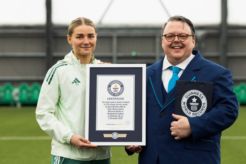 Celtic star awarded Guinness World Record for quickfire goal vs Hibernian