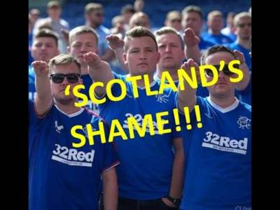 Celtic fans UNMASK fascist Rangers fans as image of Ibrox banner goes viral Celtic fans UNMASK fascist Rangers fans as image of Ibrox banner goes viral