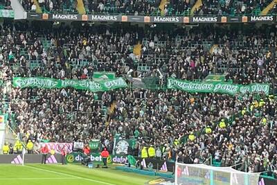 Green Brigade send pre-match message on return to Celtic Park with new banner
