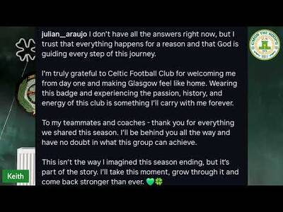 Celtic Vs St Mirren Preview / Araujo Has Left Celtic / Welcome Back the Green Brigade Celtic Vs St Mirren Preview / Araujo Has Left Celtic / Welcome Back the Green Brigade