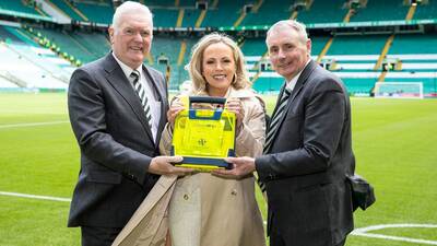 Thoughtful AED presentation at Celtic Park in tribute to Hoops fan Mark McCuish