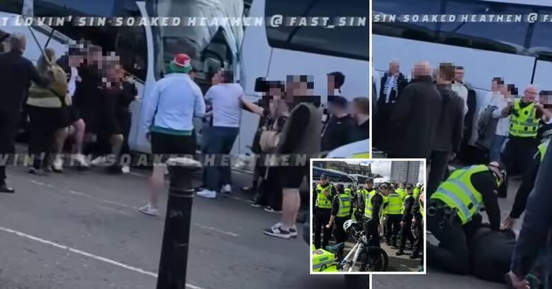 Green Brigade clash with St Mirren fans before Scottish Cup semi-final against Celtic