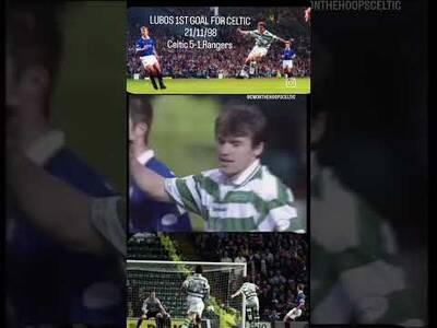 Throwback Thursday Lubo scoring his goal for Celtic 🍀 in the Glasgow Derby. 5-1 Celtic #celticfc