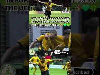 OTD 2003 HENRIK LARSSON SCORED THE GOAL TO GET US TO THE UEFA CUP IN SEVILLE! #henriklarsson #celtic