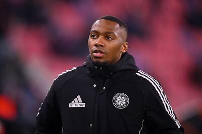 Celtic training sees Tomas Cvancara return as Michel-Ange Balikwisha pictured enjoying himself