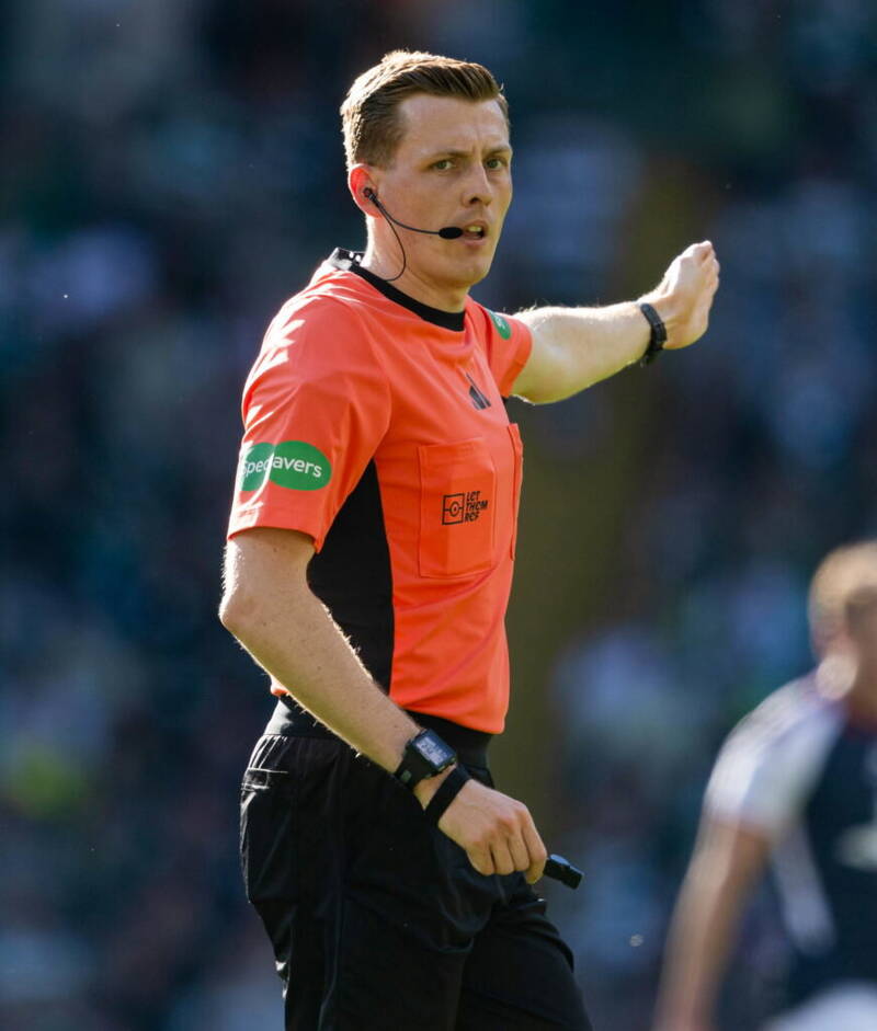 Celtic overcome referee Ryan Lee to join Hearts in top place