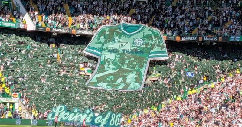 Green Brigade unfurl retro ‘Spirit of 86’ Celtic tifo before Falkirk clash