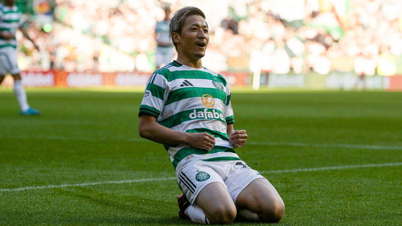 Celtic beat Falkirk to go level with Hearts at top of the table