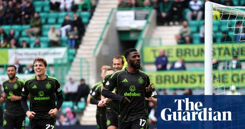 Celtic level with Hearts at the top after Iheanacho winner breaks 10-man Hibs