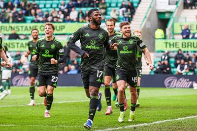 Celtic labour to victory over 10-man Hibs to move joint top as gauntlet laid down to Hearts and Rangers