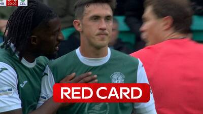 ‘That’s a wild challenge!’ | Hibs down to 10 as McGrath sees red!