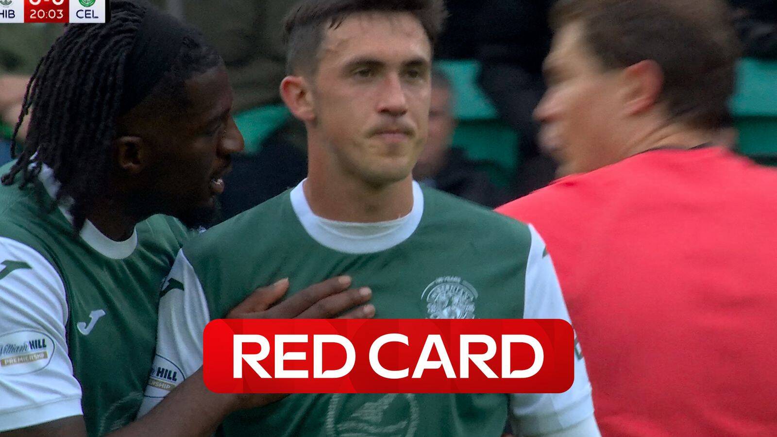 ‘That’s a wild challenge!’ | Hibs down to 10 as McGrath sees red!
