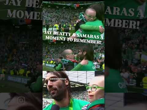 Jay and Samaras when Sammy brought wee Jay onto the Pitch 💚 on Trophy Day 2014 #weejay #samaras