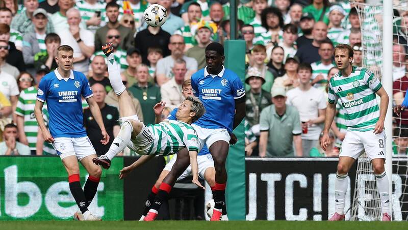 CELTIC 3 RANGERS 1: Daizen Maeda conjures up a stunning overhead effort to rock Rangers and put Celtic’s title destiny in their own hands