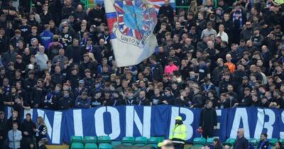 Union Bears banner unfurled by Rangers fans at Celtic Park after ultras away day ban