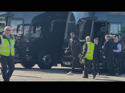 Crazy Scenes!!! Rangers Team Bus Arriving at Celtic Park Before the Celtic V Rangers Game