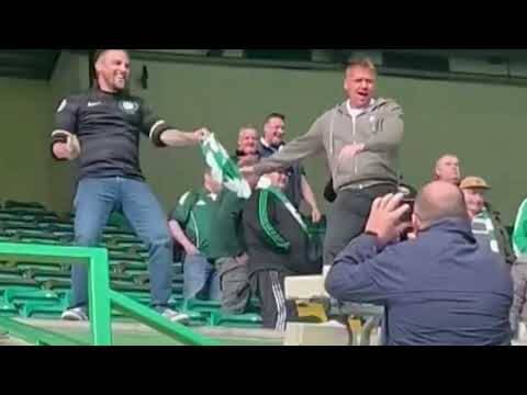 David Bentley & Slaney Celebrating at Celtic Park at Full Time after Beating Rangers!