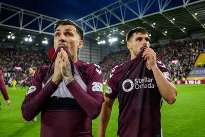 Hearts title podium spotted before Celtic spoiled Tynecastle party with Motherwell winner