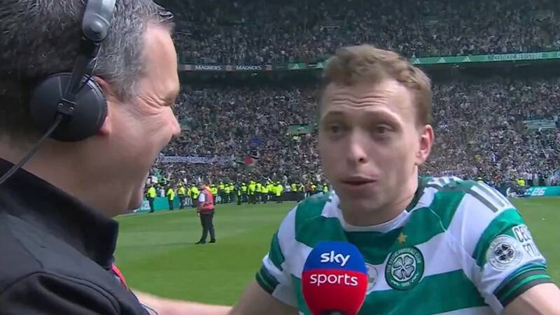 Celtic star Alistair Johnston drops F-bomb as Hoops star forced into on air apology as title party begins