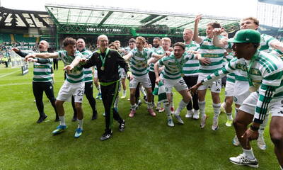 Simply The Best- Celtic players celebrate their SPFL title win Simply The Best- Celtic players celebrate their SPFL title win