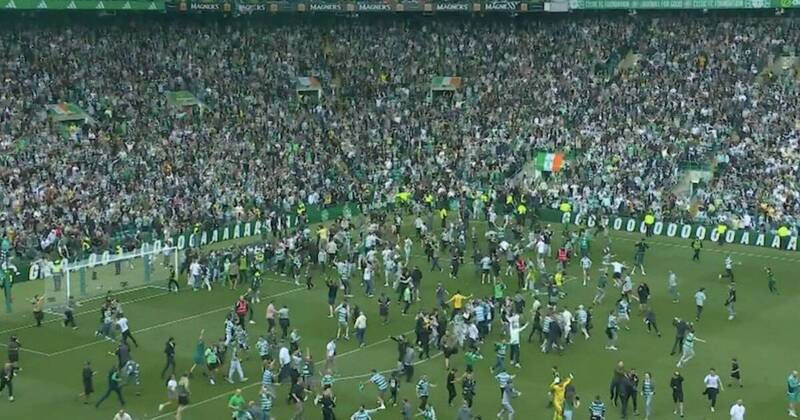 Celtic vs Hearts ends in chaos as players taken to dressing room after pitch invasion