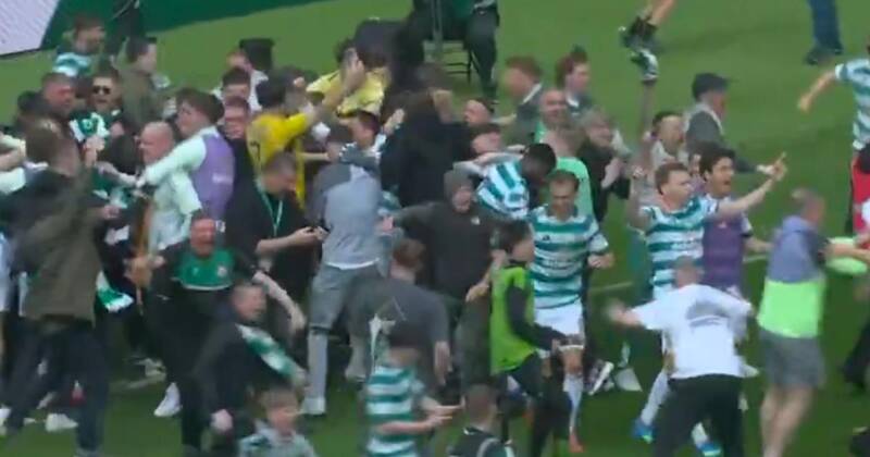 Celtic & Hearts players led off field after wild pitch invasion as stewards step in