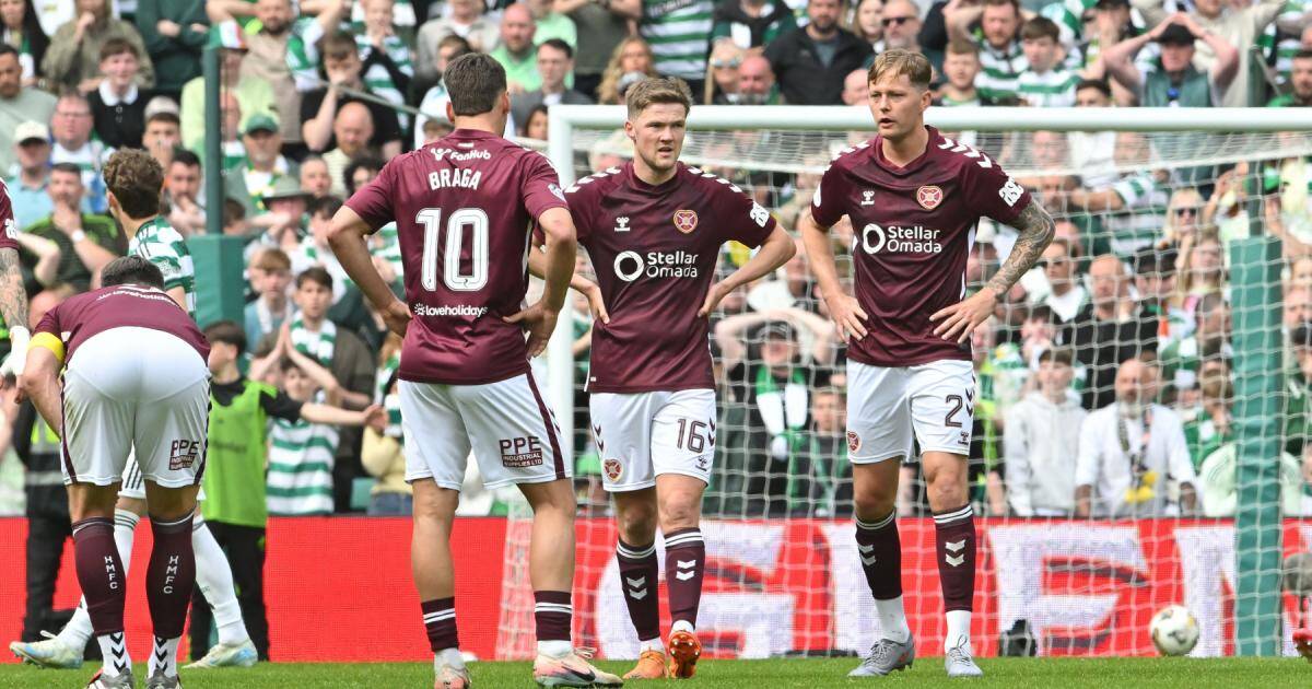 Hearts players rushed out of Celtic Park in full kit amid police escort for team bus