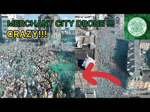 CRAZY SCENES &ndash; CELTIC FANS AT MERCHANT CITY!!! DRONE